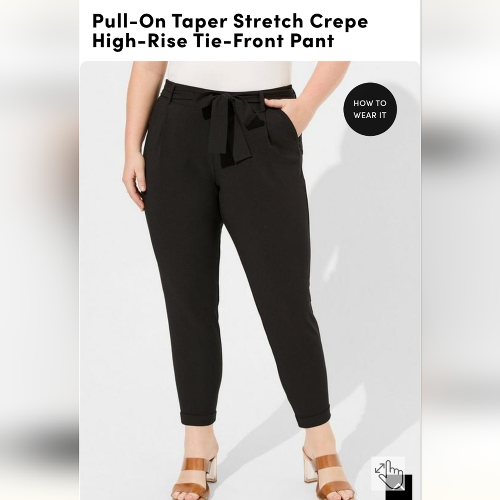 Torrid Black pants with front bow